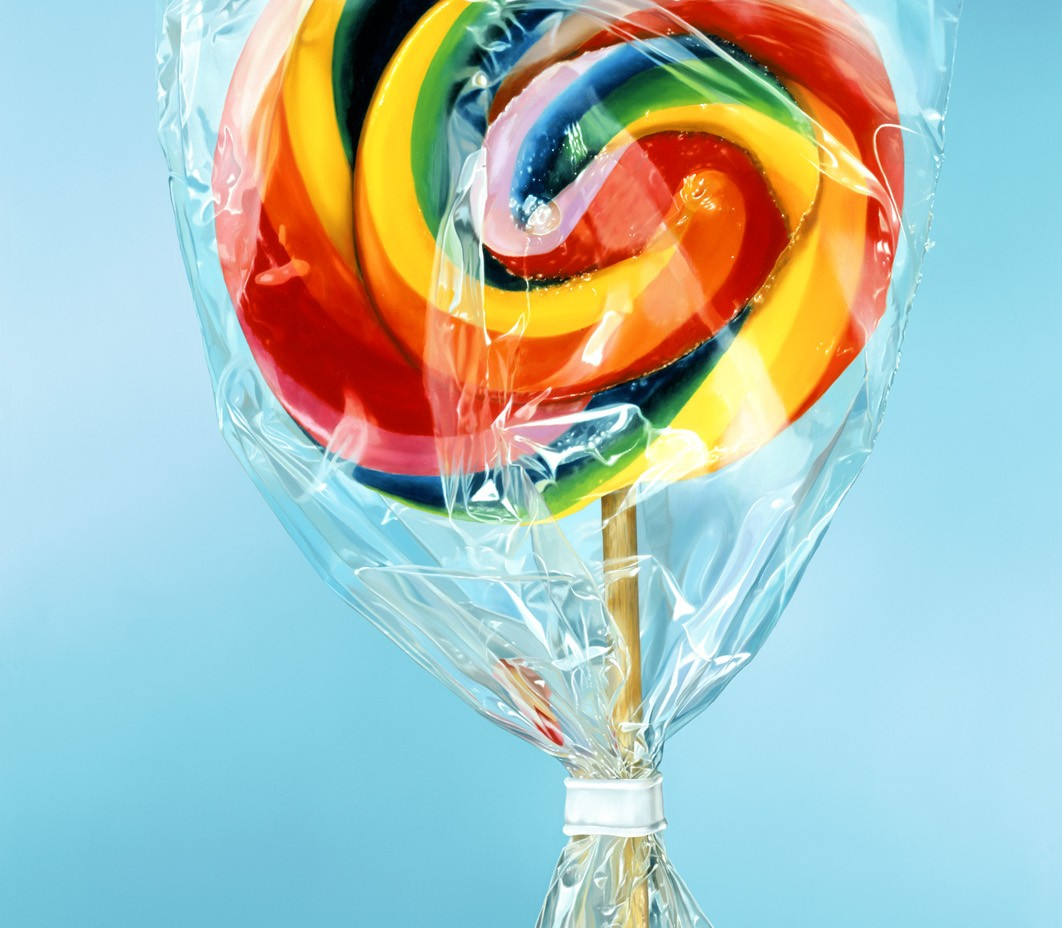 Lolly Mega Realism painting and print by artist Tjalf Sparnaay