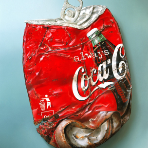 oil painting and print of coke can by artist tjalf sparnaay