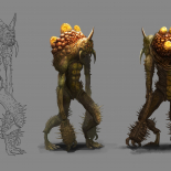 creature concept art pergamen + sketch version